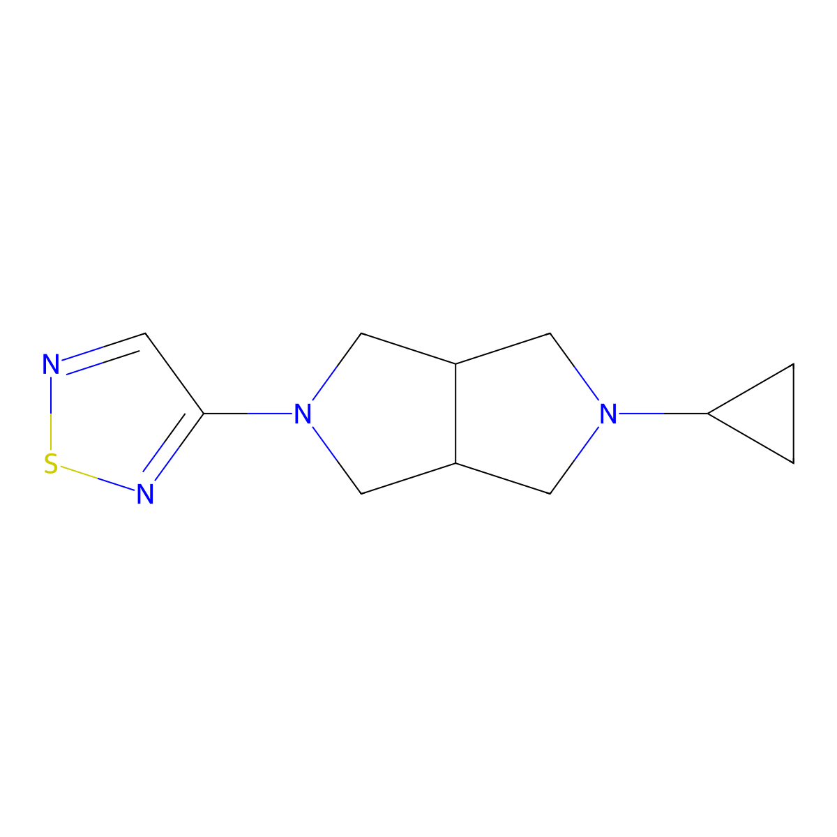 3-(5-cyclopropylhexahydropyrrolo[3,4-c]pyrrol-2(1H)-yl)-1,2,5-thiadiazole molecular structure, CAS 2198371-75-2