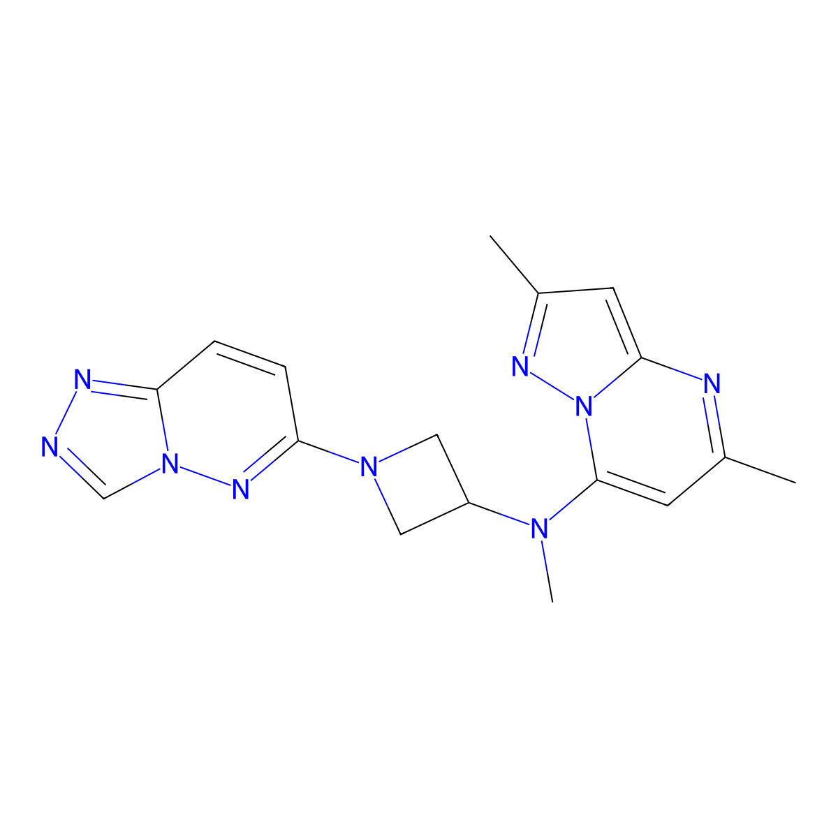 N-{2,5-dimethylpyrazolo[1,5-a]pyrimidin-7-yl}-N-methyl-1-{[1,2,4]triazolo[4,3-b]pyridazin-6-yl}azetidin-3-amine molecular structure, CAS 2198375-54-9