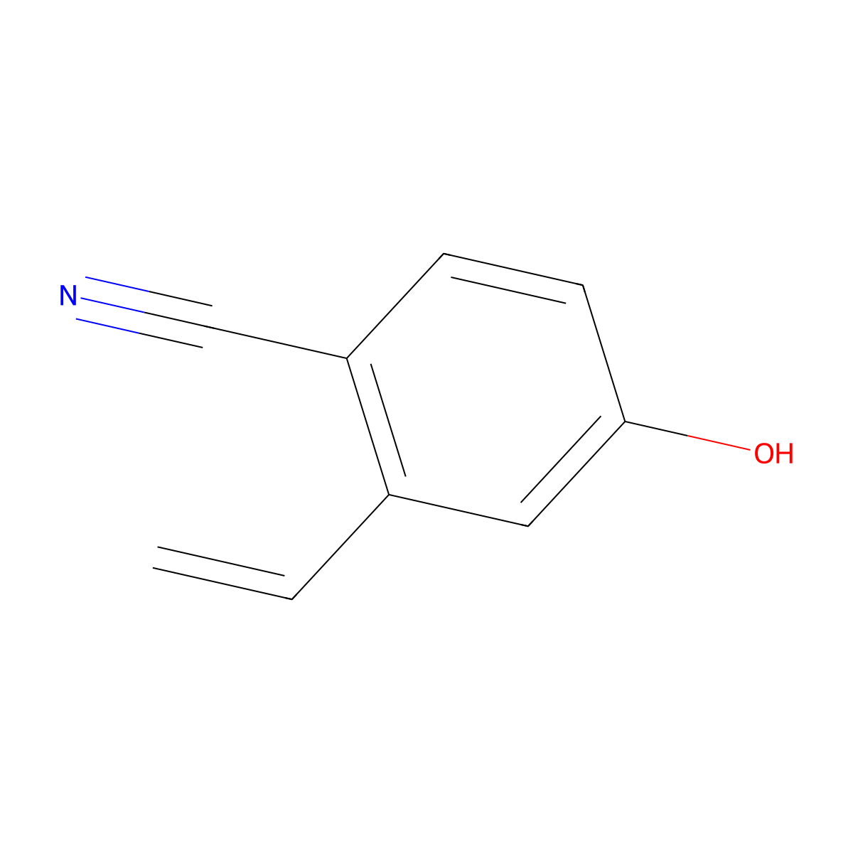 Benzonitrile, 2-ethenyl-4-hydroxy- molecular structure, CAS 219838-61-6