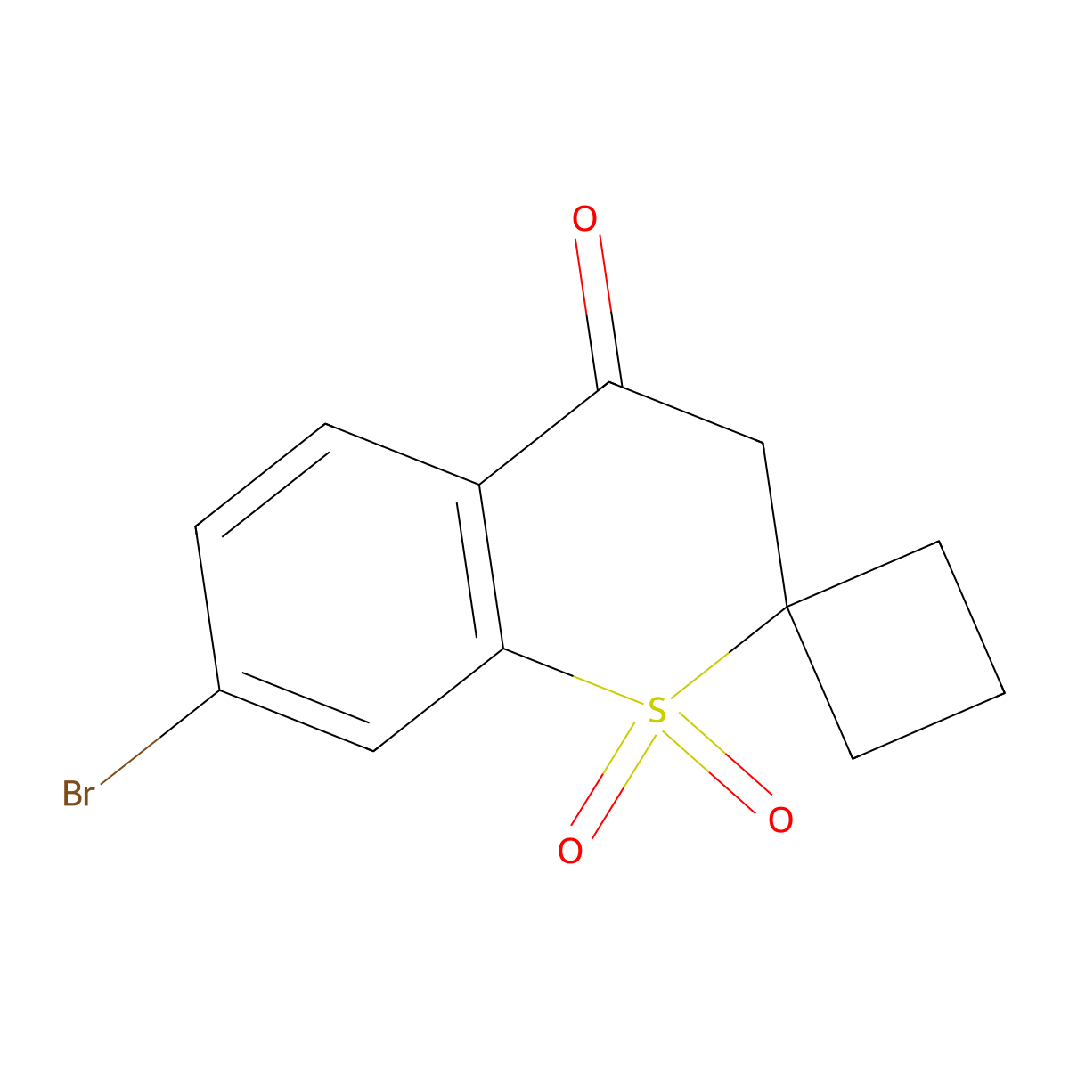 7'-Bromospiro[cyclobutane-1,2'-thiochroman]-4'-one 1',1'-dioxide molecular structure, CAS 2198384-34-6