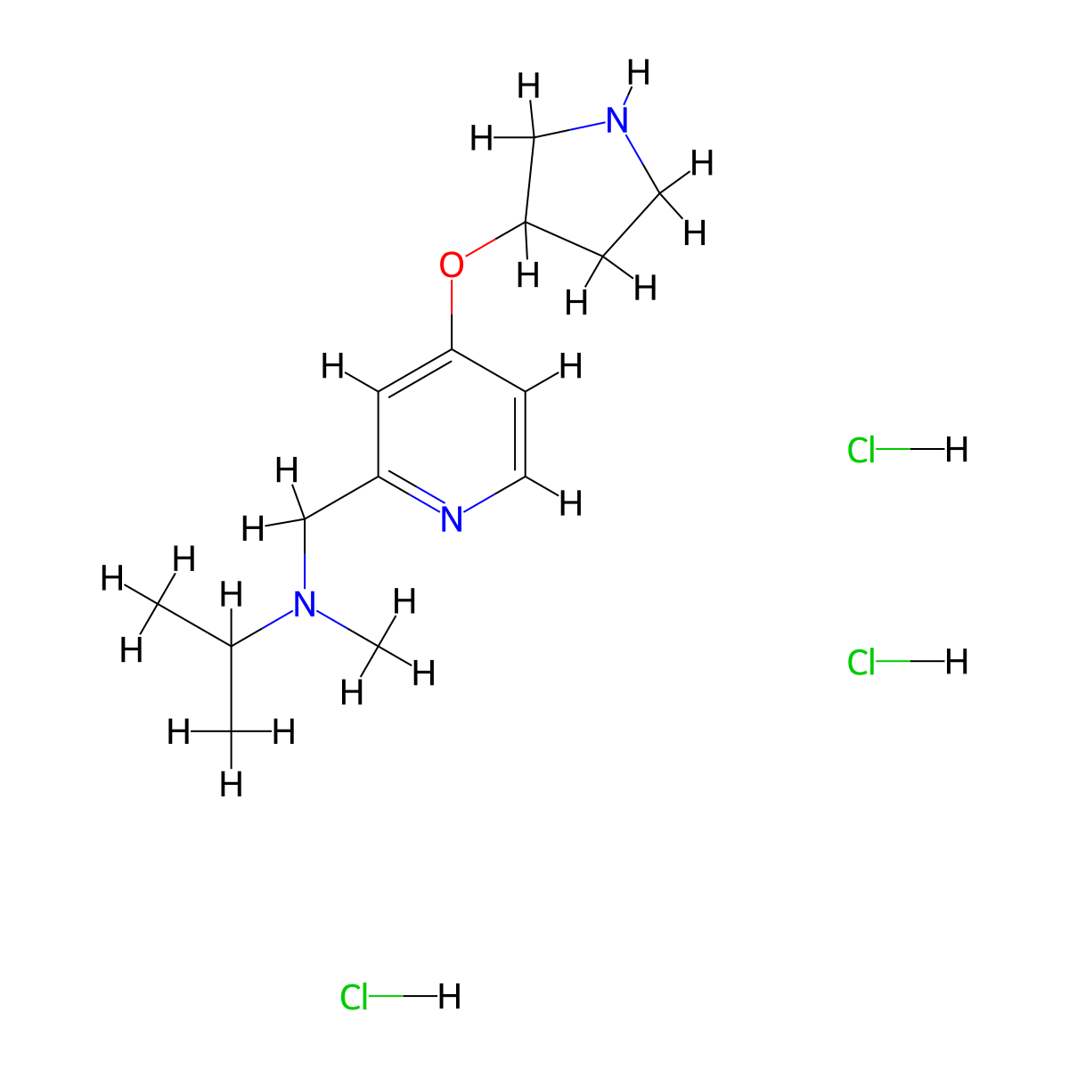 Methyl(propan-2-yl){[4-(pyrrolidin-3-yloxy)pyridin-2-yl]methyl}amine trihydrochloride molecular structure, CAS 2198399-87-8