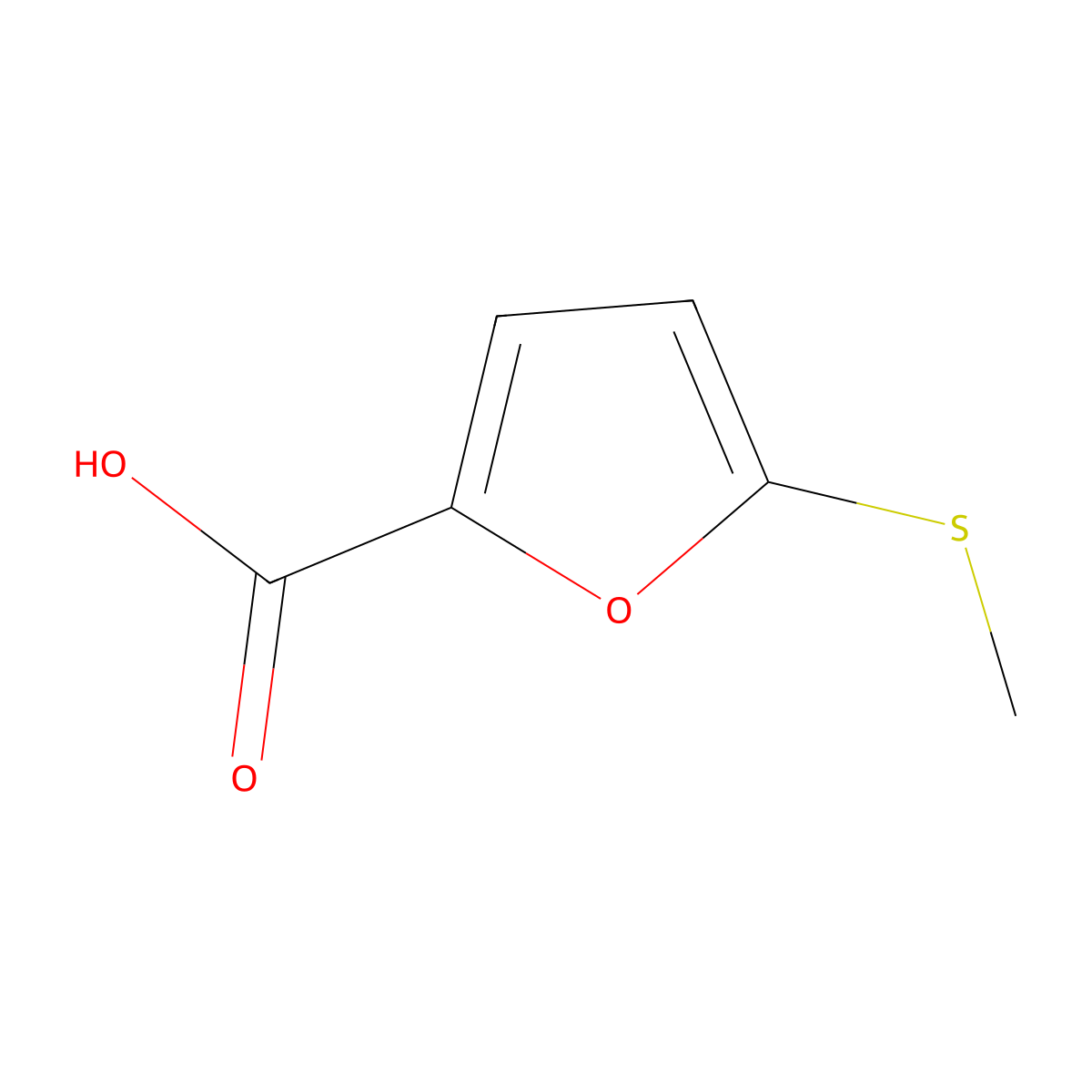 5-(Methylsulfanyl)furan-2-carboxylic acid molecular structure, CAS 21984-78-1