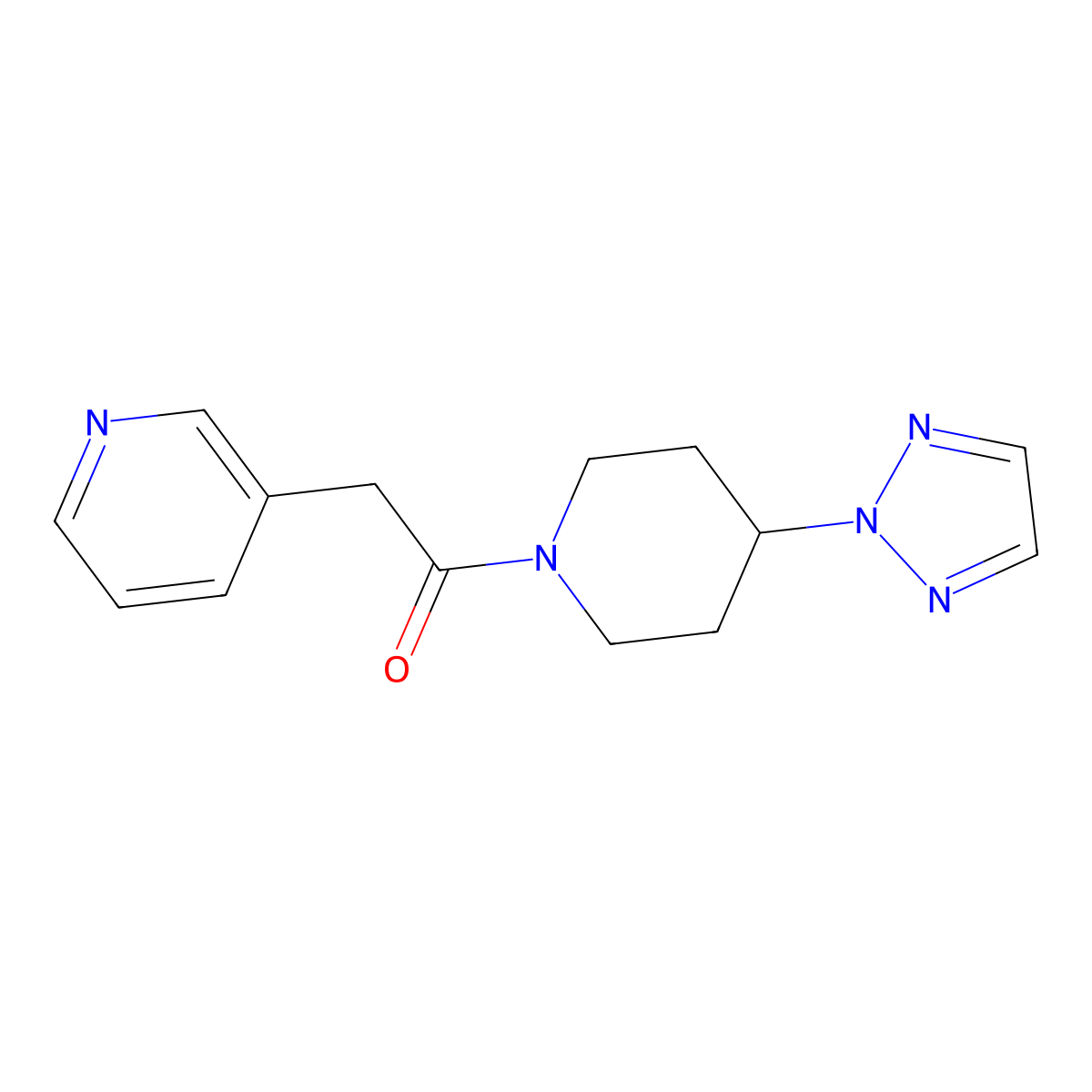 1-(4-(2H-1,2,3-triazol-2-yl)piperidin-1-yl)-2-(pyridin-3-yl)ethanone molecular structure, CAS 2198401-73-7
