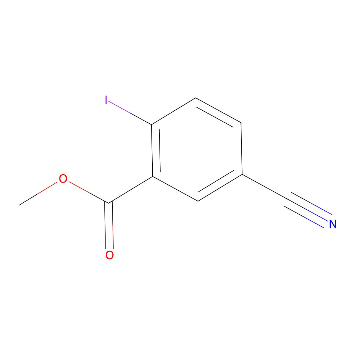 Methyl 5-cyano-2-iodobenzoate molecular structure, CAS 219841-91-5