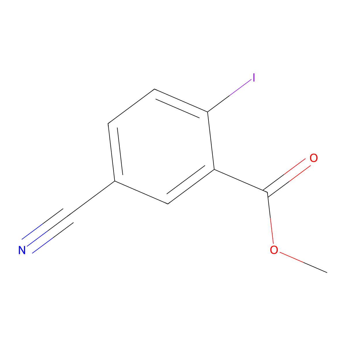 Methyl 5-cyano-2-iodobenzoate molecular structure, CAS 219841-91-5