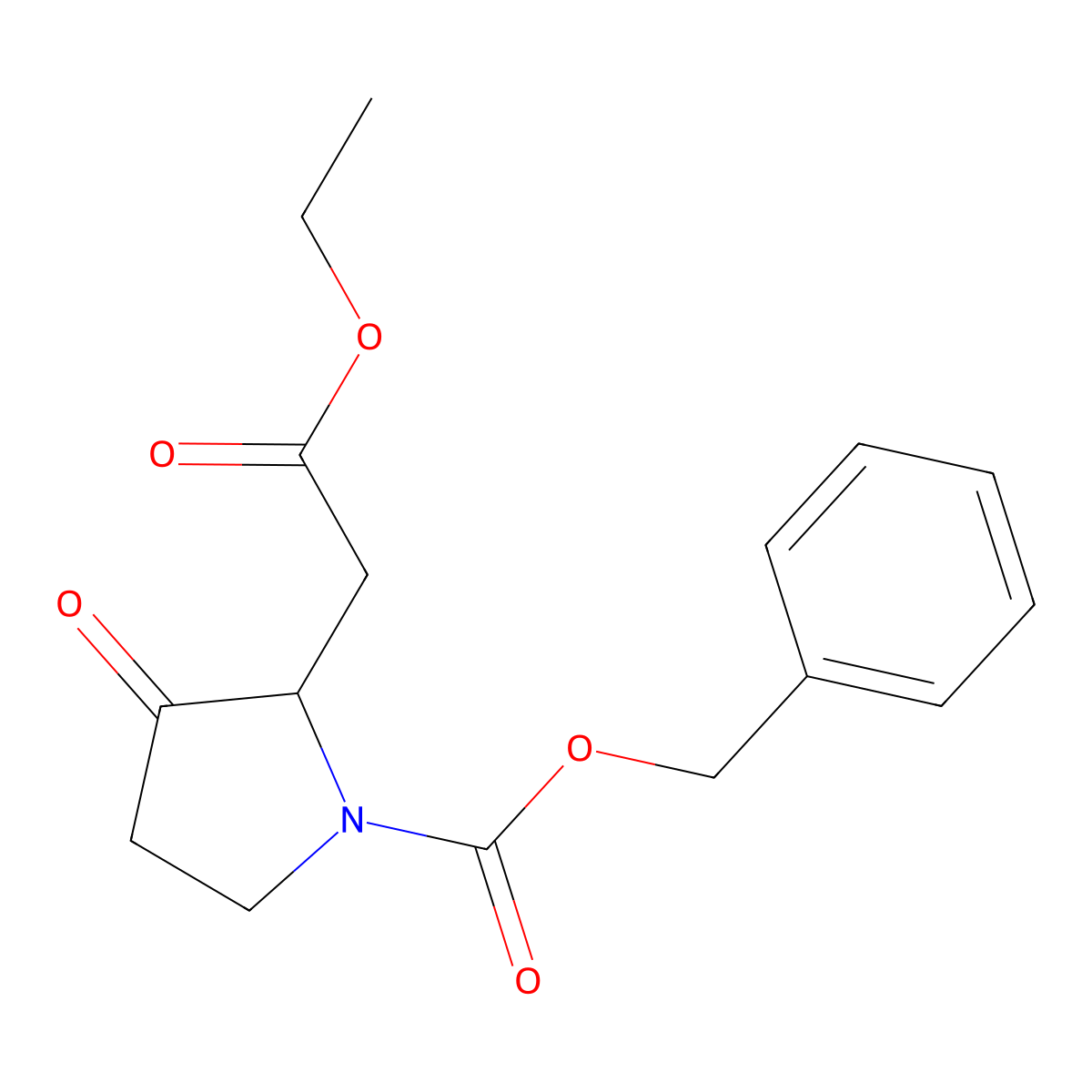 Benzyl 2-(2-ethoxy-2-oxoethyl)-3-oxopyrrolidine-1-carboxylate molecular structure, CAS 219841-93-7