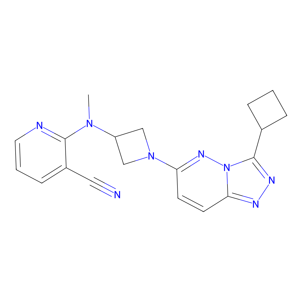 2-[(1-{3-Cyclobutyl-[1,2,4]triazolo[4,3-b]pyridazin-6-yl}azetidin-3-yl)(methyl)amino]pyridine-3-carbonitrile molecular structure, CAS 2198429-98-8
