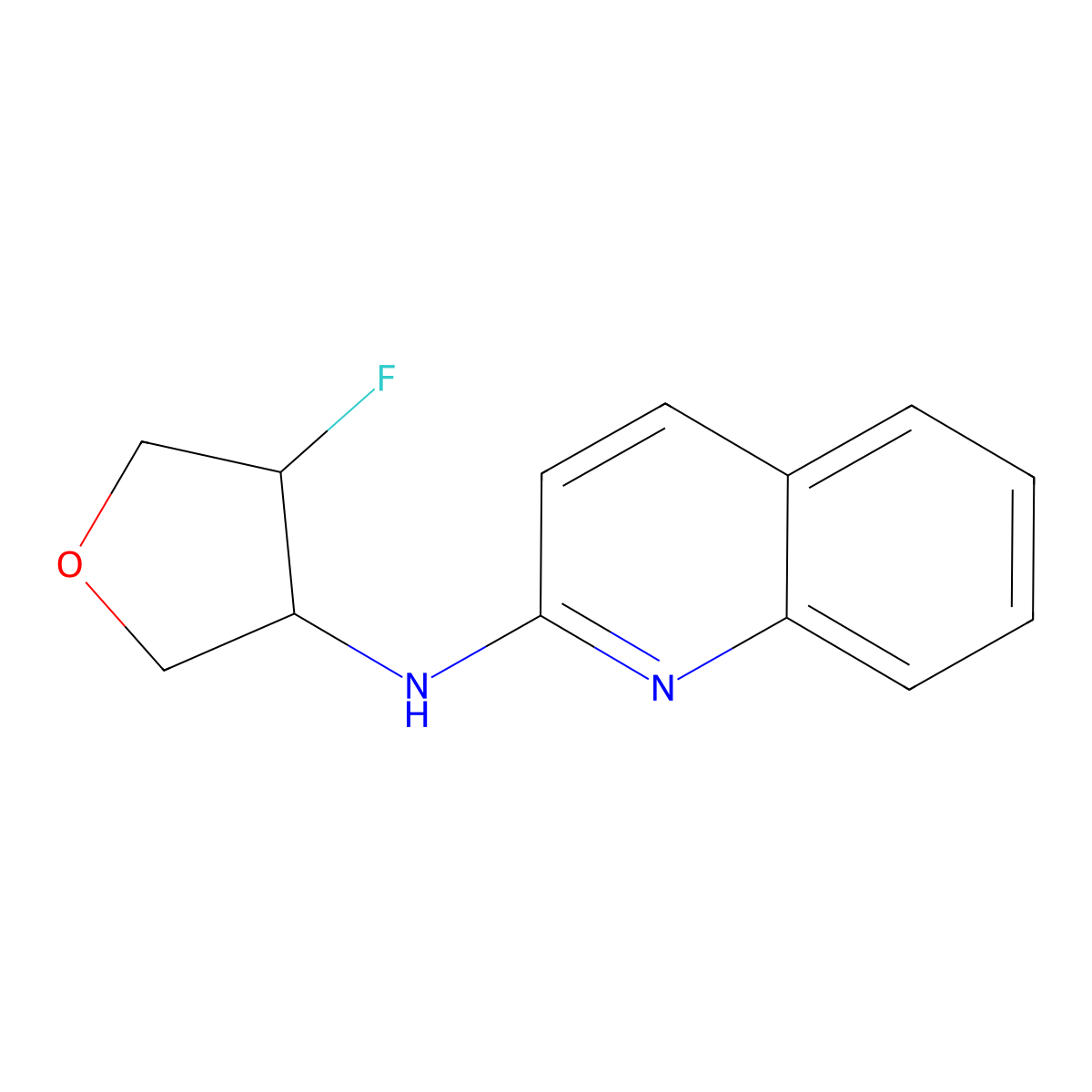 N-(4-fluorooxolan-3-yl)quinolin-2-amine molecular structure, CAS 2198440-12-7