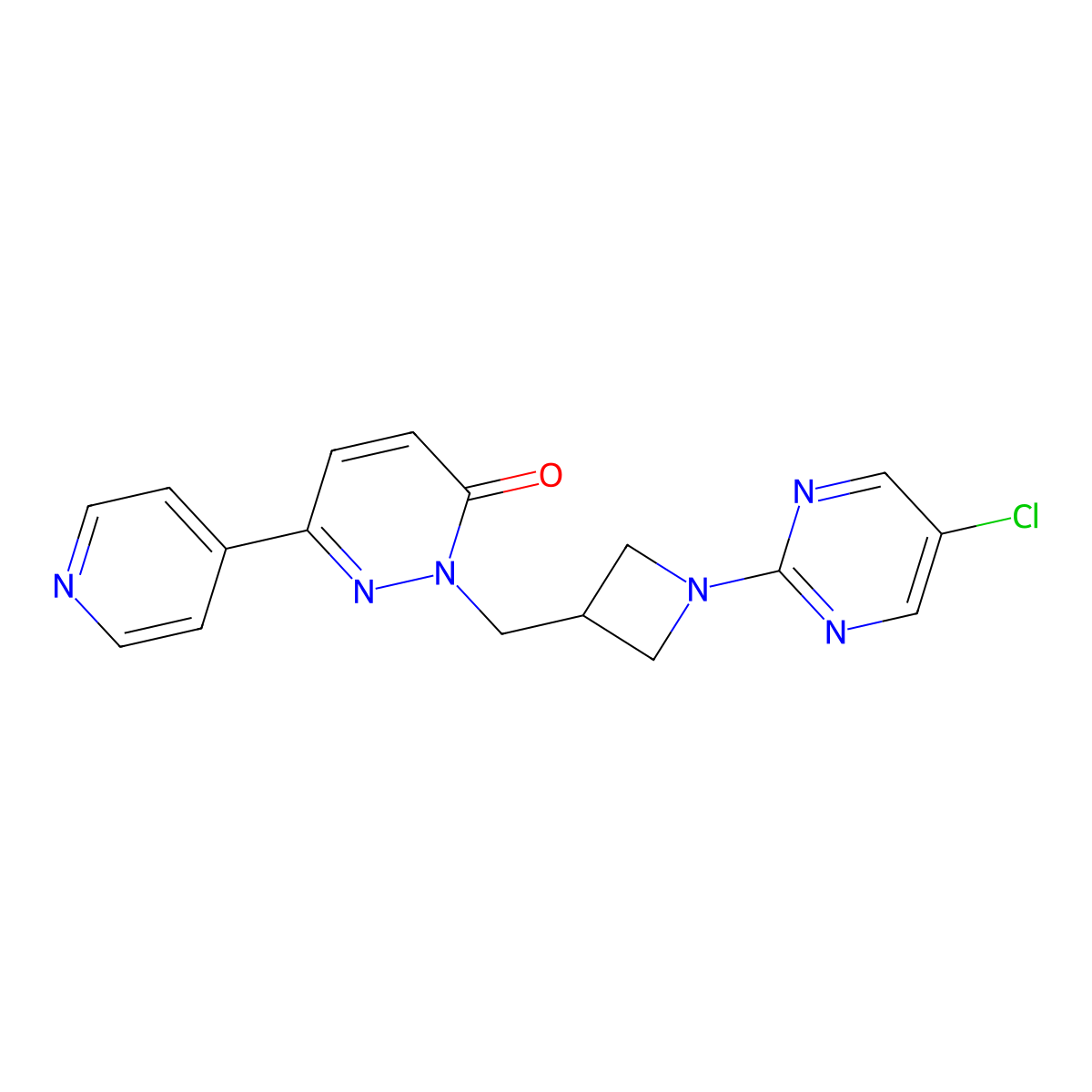 2-{[1-(5-Chloropyrimidin-2-yl)azetidin-3-yl]methyl}-6-(pyridin-4-yl)-2,3-dihydropyridazin-3-one molecular structure, CAS 2198441-10-8