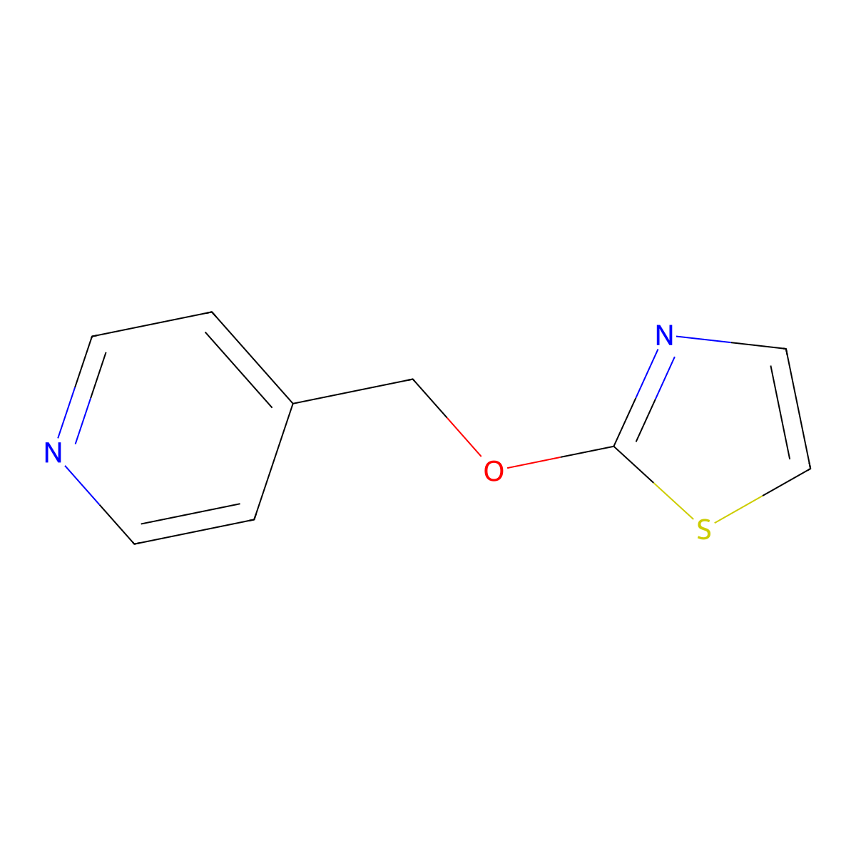 4-[(1,3-Thiazol-2-yloxy)methyl]pyridine molecular structure, CAS 2198441-87-9