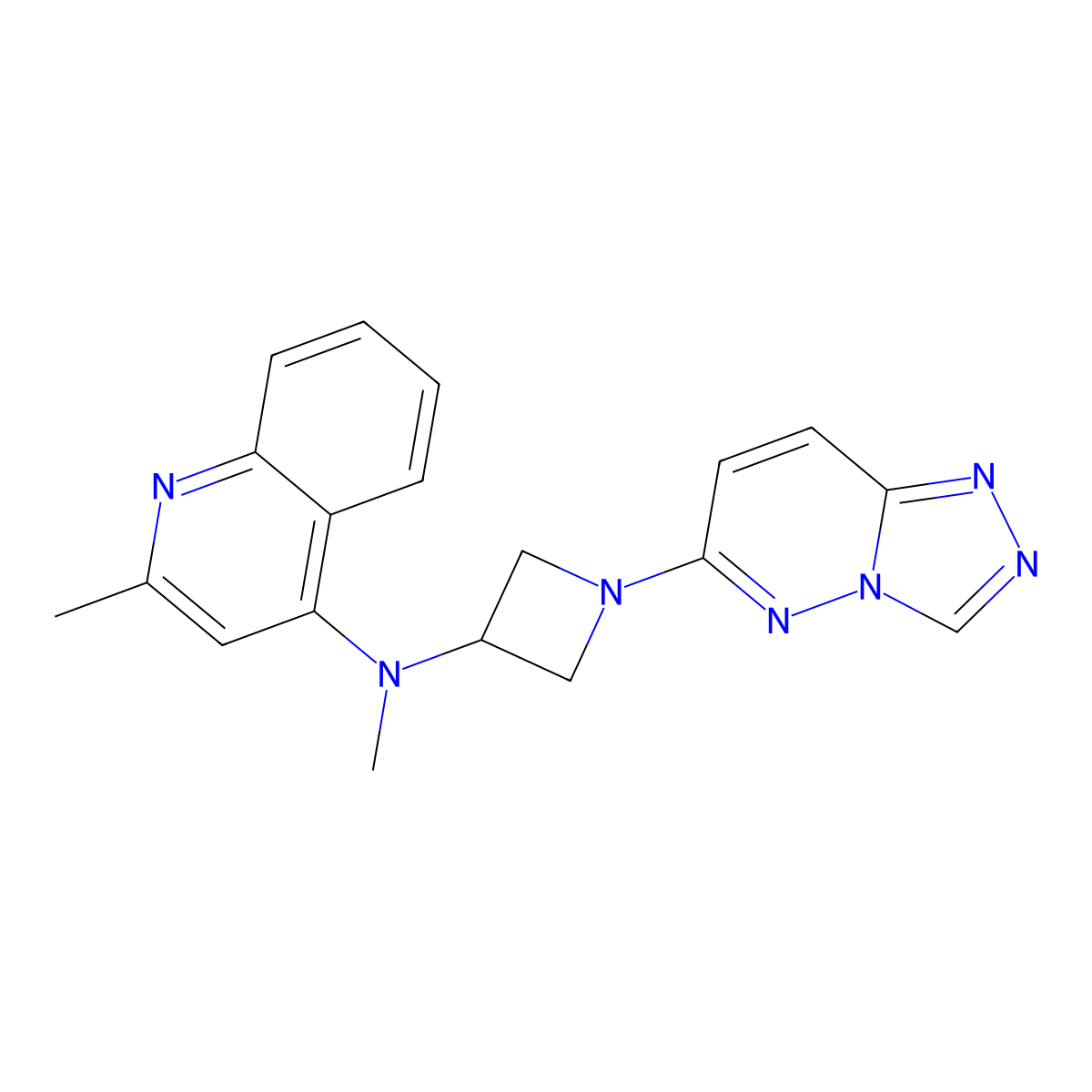 N,2-dimethyl-N-(1-{[1,2,4]triazolo[4,3-b]pyridazin-6-yl}azetidin-3-yl)quinolin-4-amine molecular structure, CAS 2198443-33-1