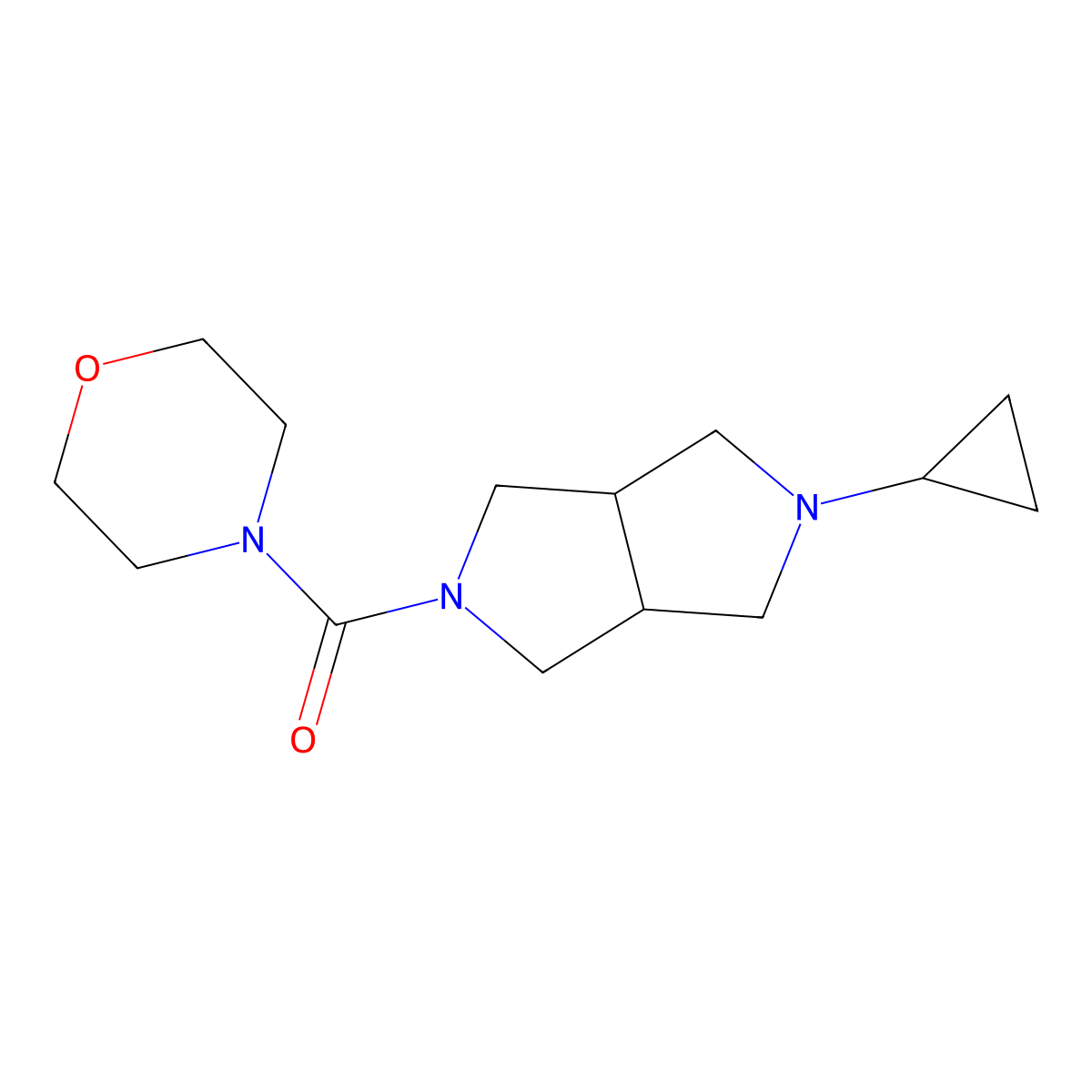 4-{5-Cyclopropyl-octahydropyrrolo[3,4-c]pyrrole-2-carbonyl}morpholine molecular structure, CAS 2198470-47-0