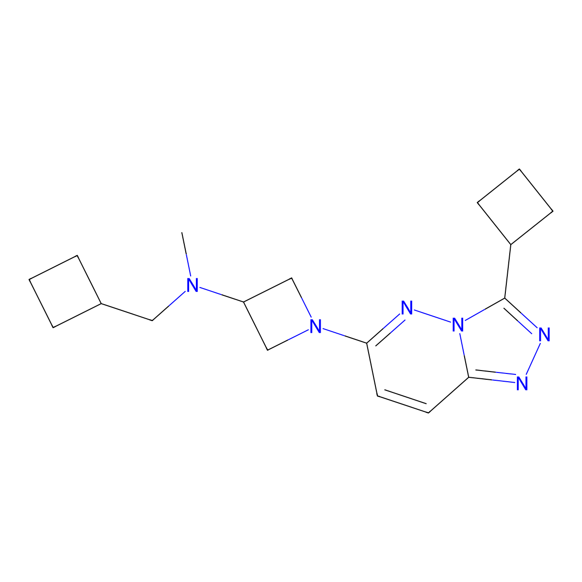 1-{3-cyclobutyl-[1,2,4]triazolo[4,3-b]pyridazin-6-yl}-N-(cyclobutylmethyl)-N-methylazetidin-3-amine molecular structure, CAS 2198495-57-5