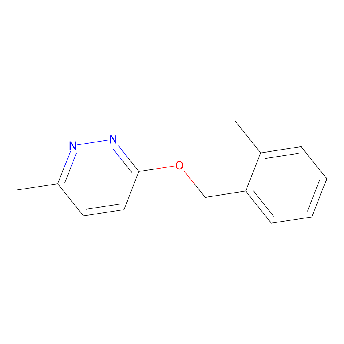 3-Methyl-6-[(2-methylphenyl)methoxy]pyridazine molecular structure, CAS 2198496-38-5