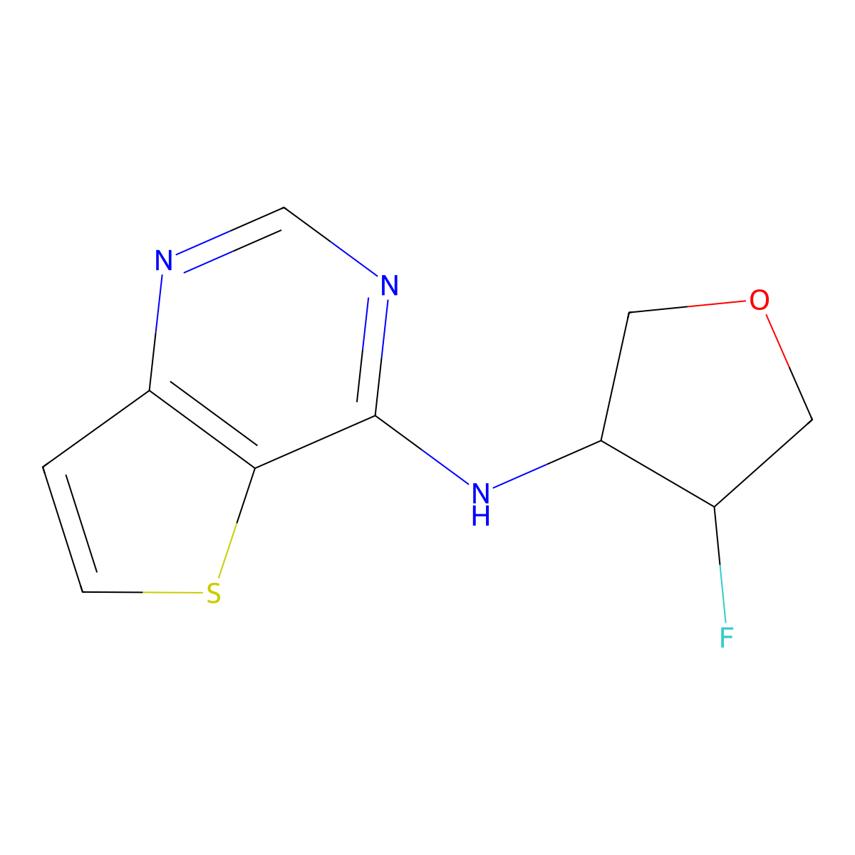 N-(4-fluorooxolan-3-yl)thieno[3,2-d]pyrimidin-4-amine molecular structure, CAS 2198504-67-3