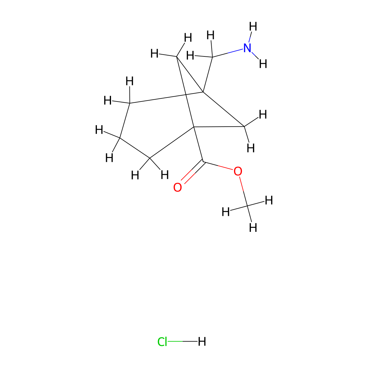 Methyl 5-(aminomethyl)bicyclo[3.1.1]heptane-1-carboxylate hydrochloride molecular structure, CAS 2198519-28-5