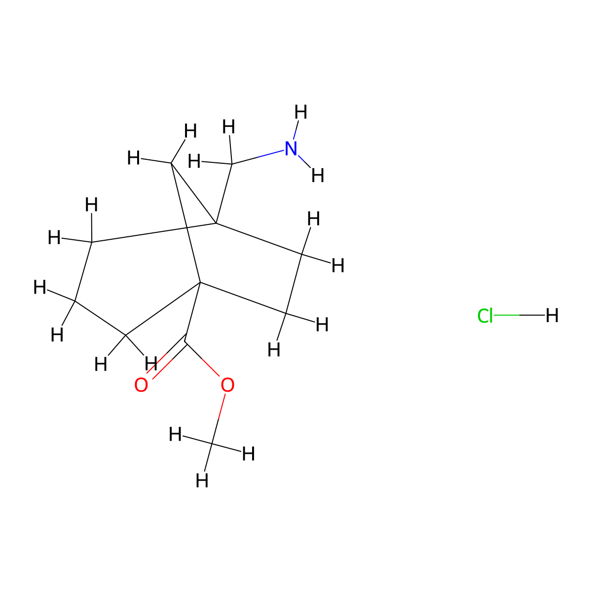 Methyl 5-(aminomethyl)bicyclo[3.2.1]octane-1-carboxylate hydrochloride molecular structure, CAS 2198519-29-6
