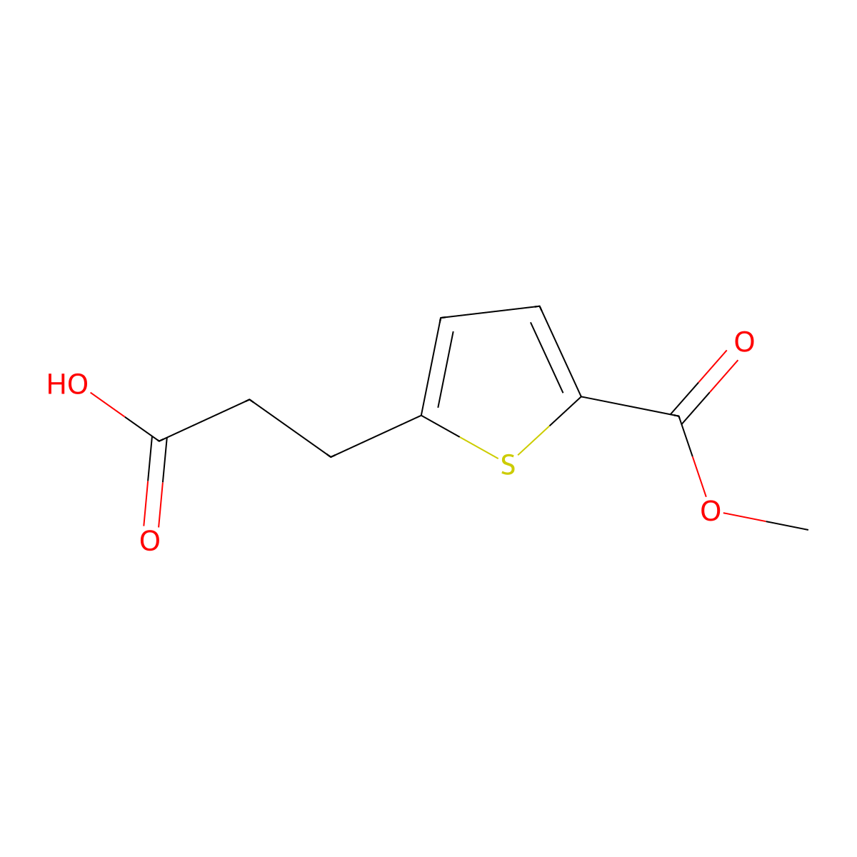 3-(5-(Methoxycarbonyl)thiophen-2-YL)propanoic acid molecular structure, CAS 219853-73-3