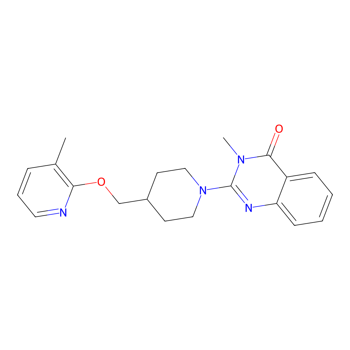 3-Methyl-2-(4-{[(3-methylpyridin-2-yl)oxy]methyl}piperidin-1-yl)-3,4-dihydroquinazolin-4-one molecular structure, CAS 2198566-25-3