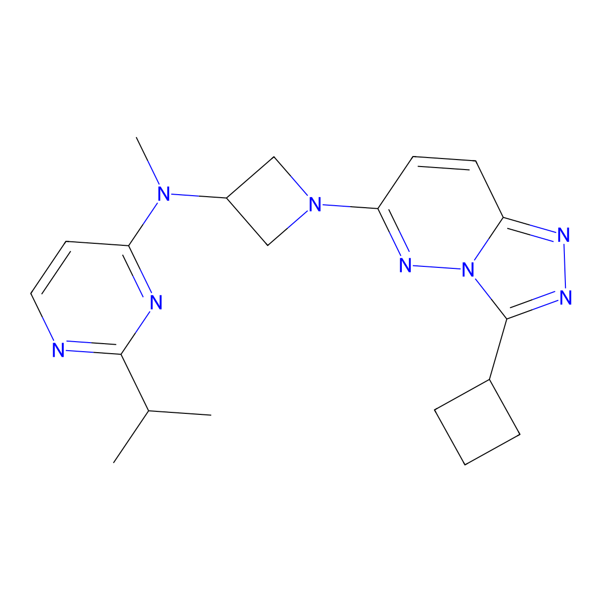 N-(1-{3-cyclobutyl-[1,2,4]triazolo[4,3-b]pyridazin-6-yl}azetidin-3-yl)-N-methyl-2-(propan-2-yl)pyrimidin-4-amine molecular structure, CAS 2198572-83-5