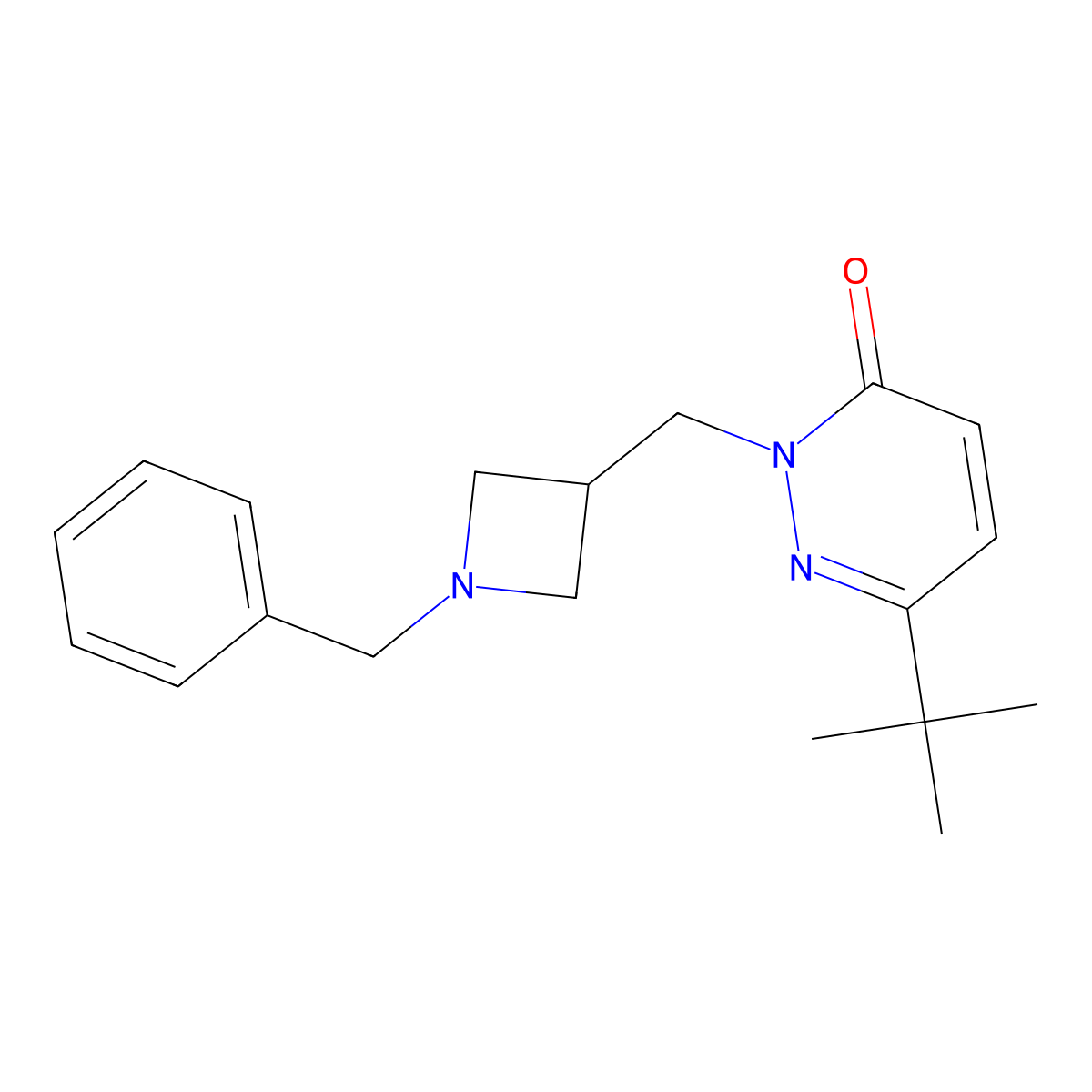 2-[(1-Benzylazetidin-3-yl)methyl]-6-tert-butyl-2,3-dihydropyridazin-3-one molecular structure, CAS 2198577-08-9