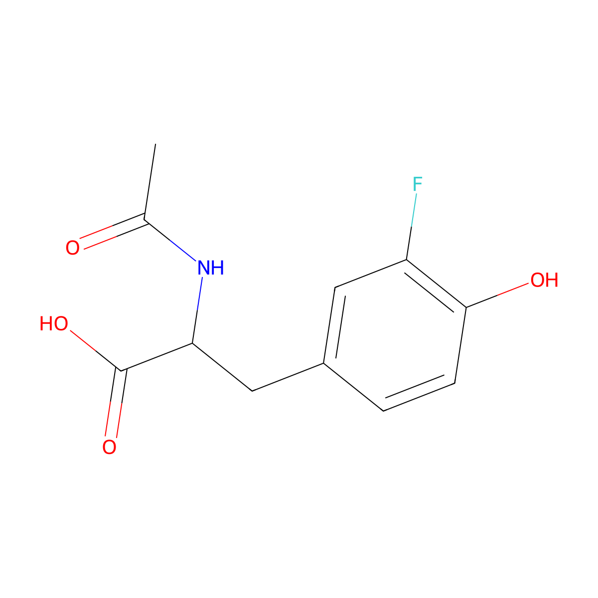 2-Acetamido-3-(3-fluoro-4-hydroxyphenyl)propanoic acid molecular structure, CAS 219858-64-7