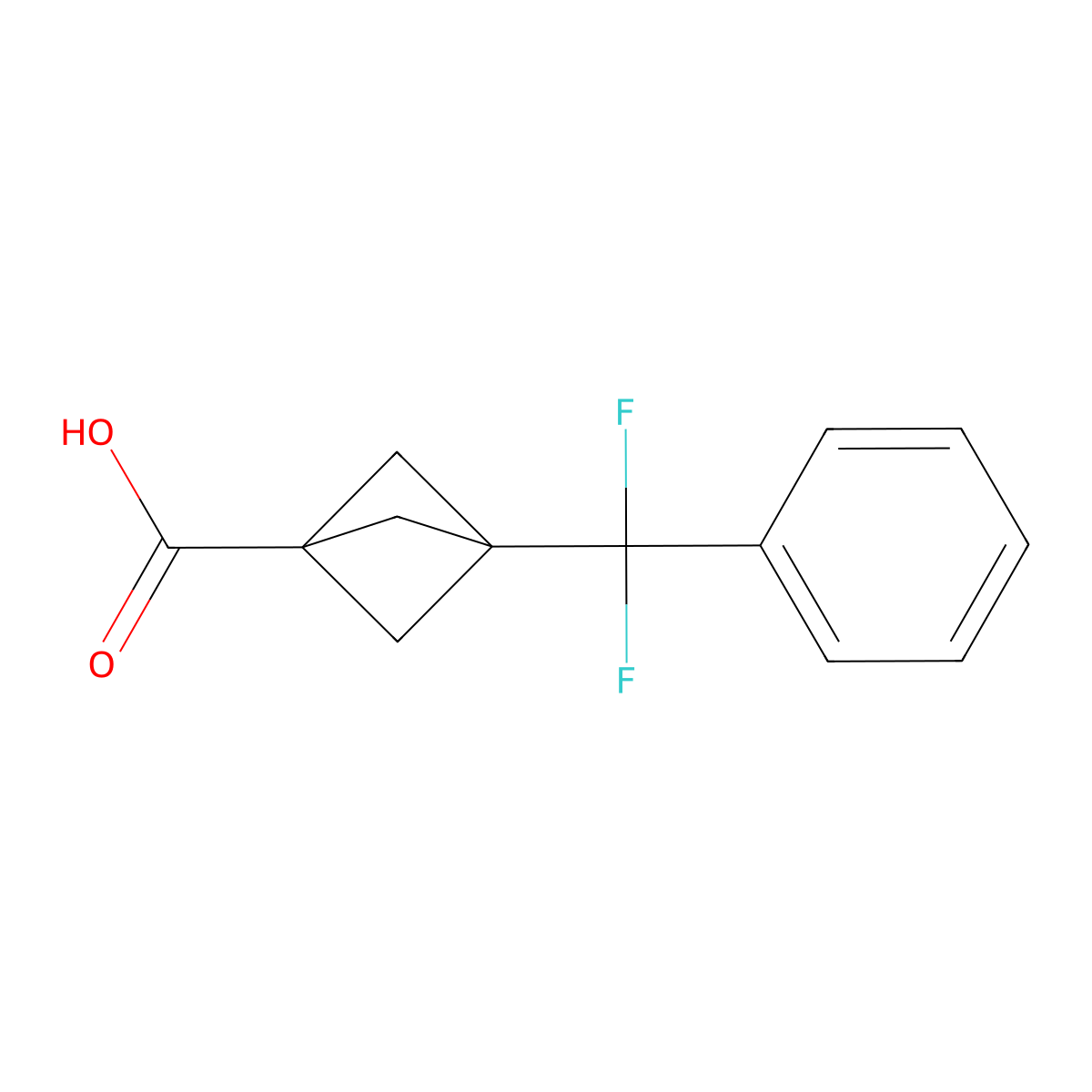 3-[Difluoro(phenyl)methyl]bicyclo[1.1.1]pentane-1-carboxylic acid molecular structure, CAS 2198585-38-3