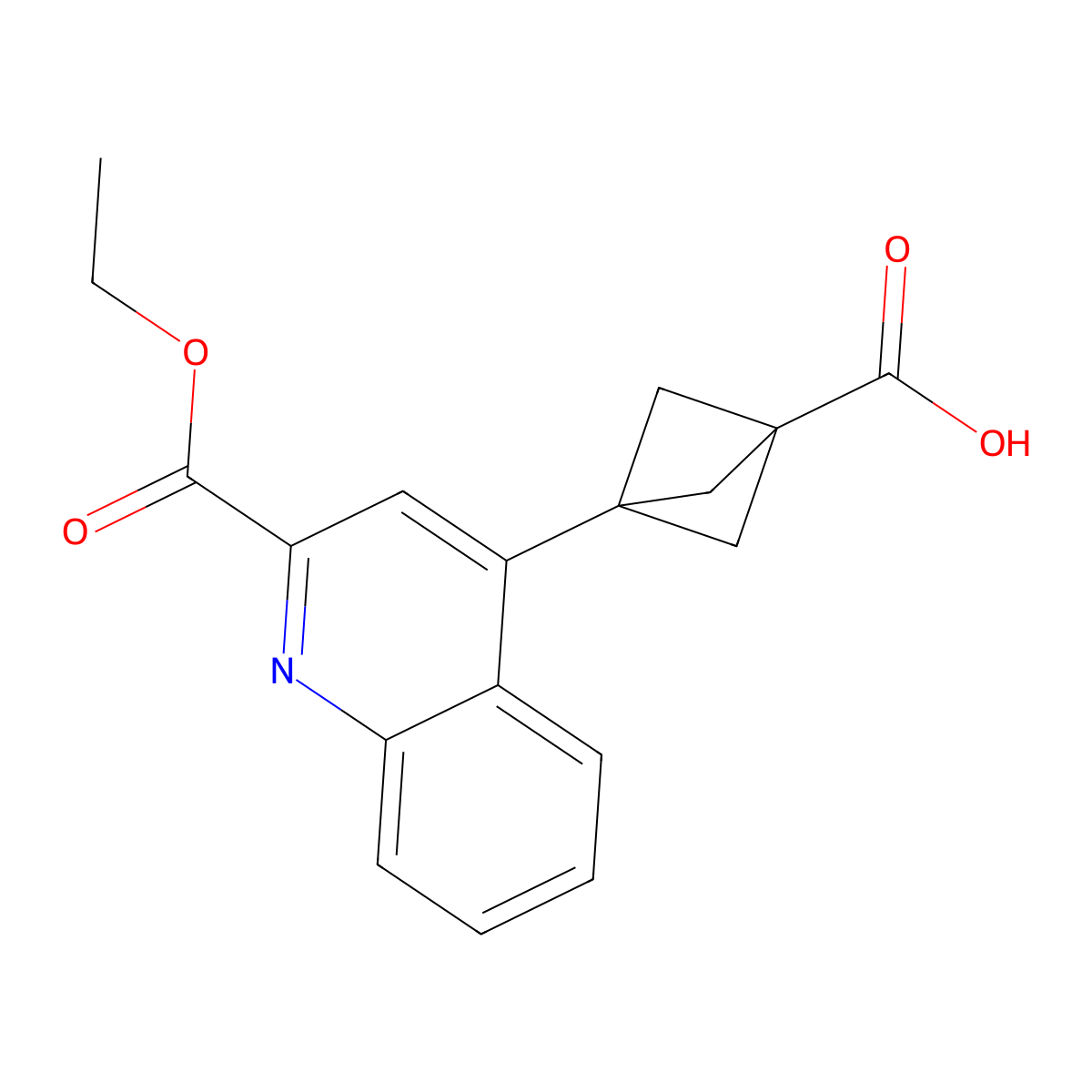 3-(2-(Ethoxycarbonyl)quinolin-4-yl)bicyclo[1.1.1]pentane-1-carboxylic acid molecular structure, CAS 2198585-62-3