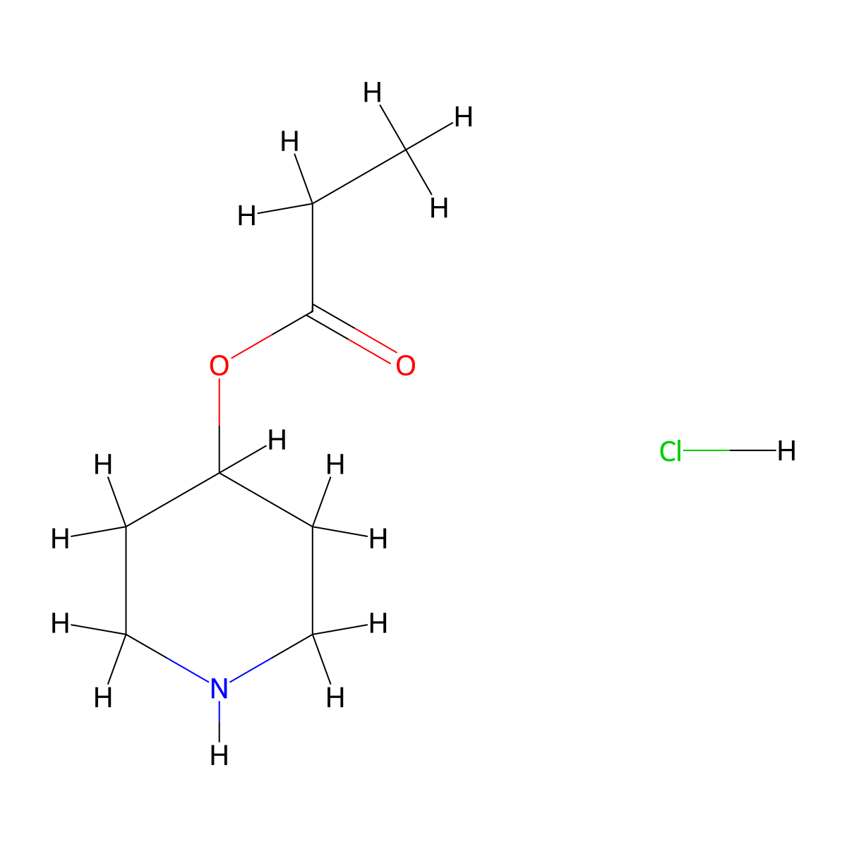 4-Piperidinyl propanoate hydrochloride molecular structure, CAS 219859-83-3