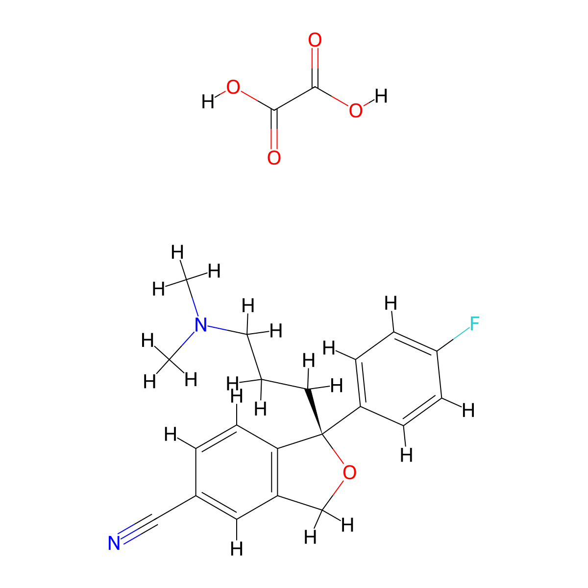 Escitalopram Oxalate molecular structure, CAS 219861-08-2