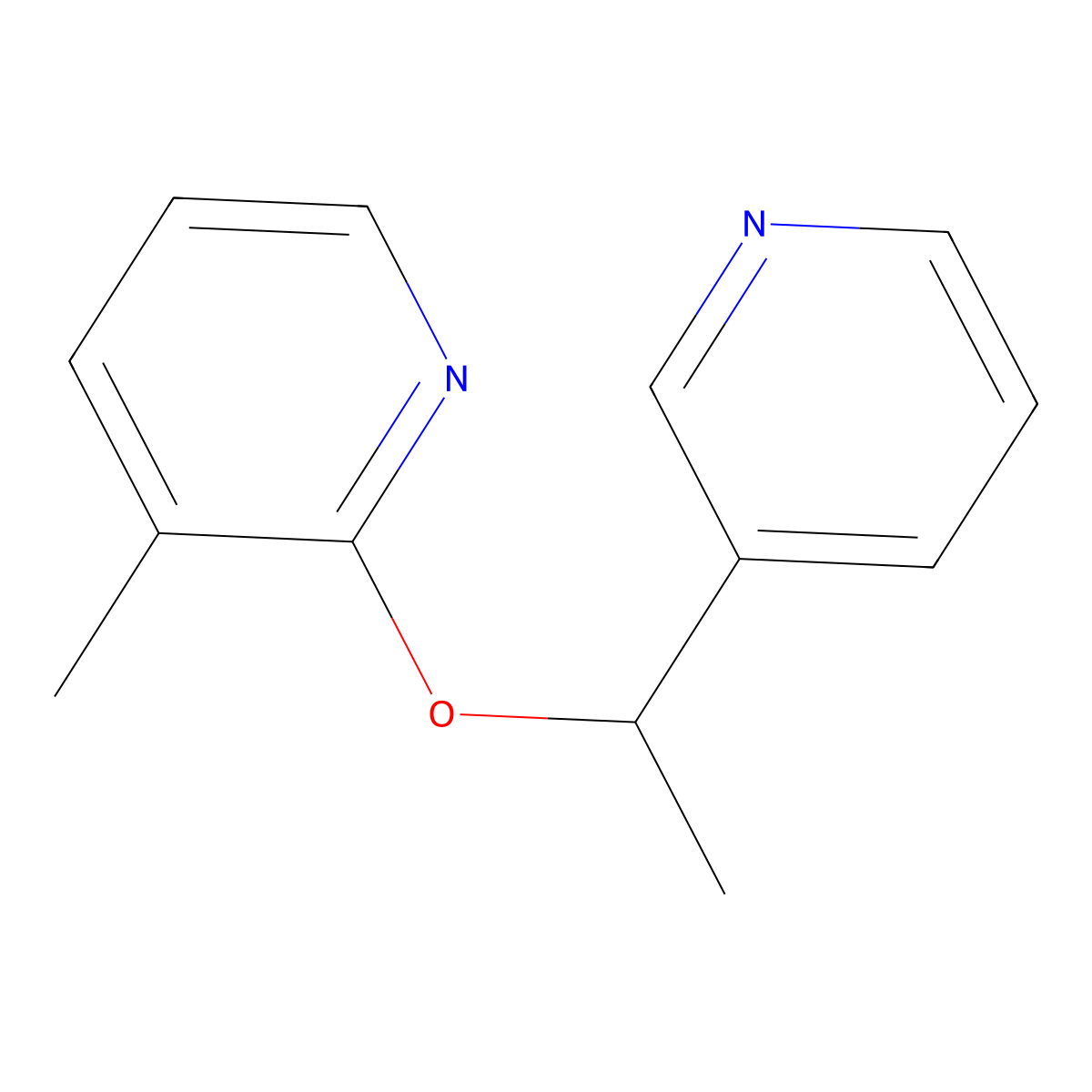 3-Methyl-2-[1-(pyridin-3-yl)ethoxy]pyridine molecular structure, CAS 2198616-30-5