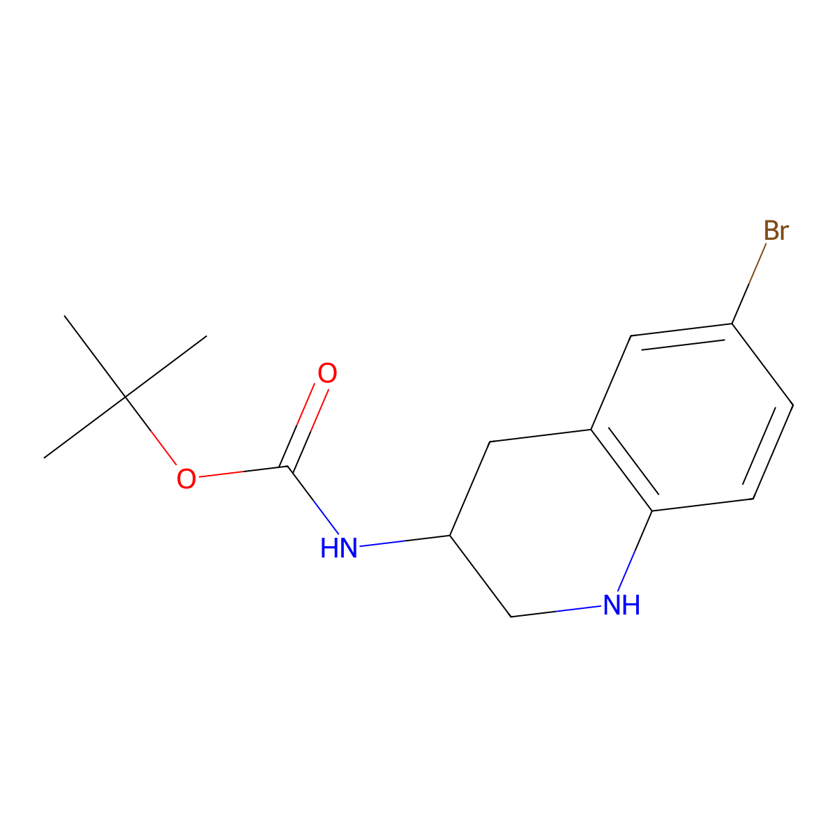 tert-Butyl (6-bromo-1,2,3,4-tetrahydroquinolin-3-yl)carbamate molecular structure, CAS 219862-16-5