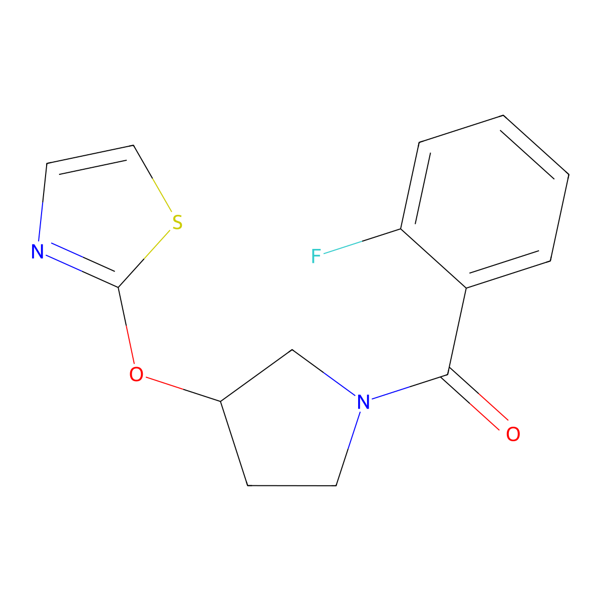 2-{[1-(2-Fluorobenzoyl)pyrrolidin-3-yl]oxy}-1,3-thiazole molecular structure, CAS 2198620-18-5