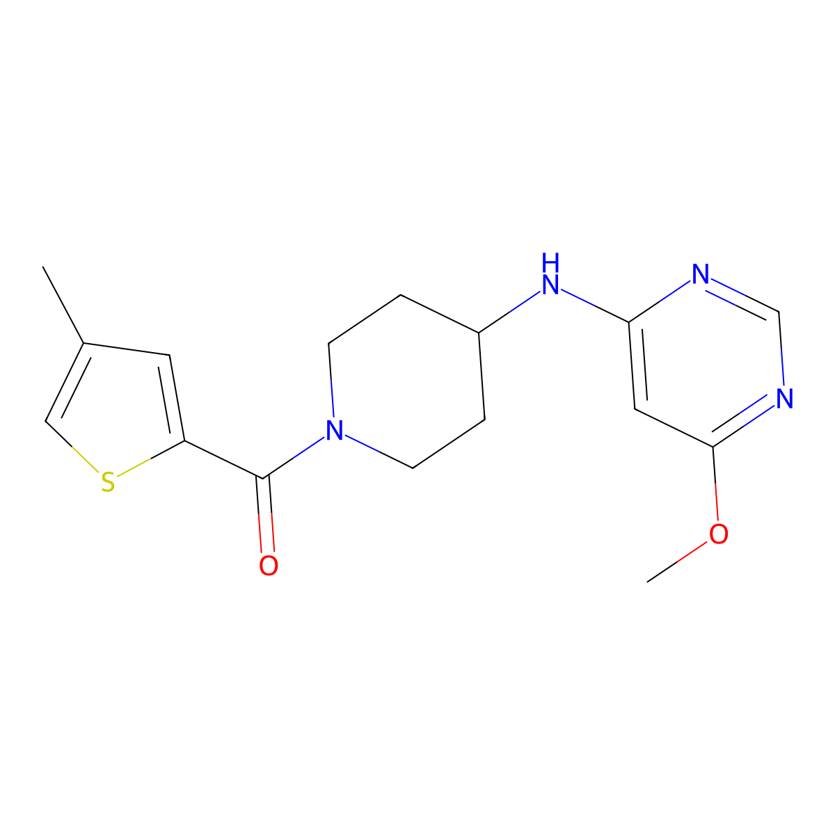6-methoxy-N-[1-(4-methylthiophene-2-carbonyl)piperidin-4-yl]pyrimidin-4-amine molecular structure, CAS 2198644-34-5