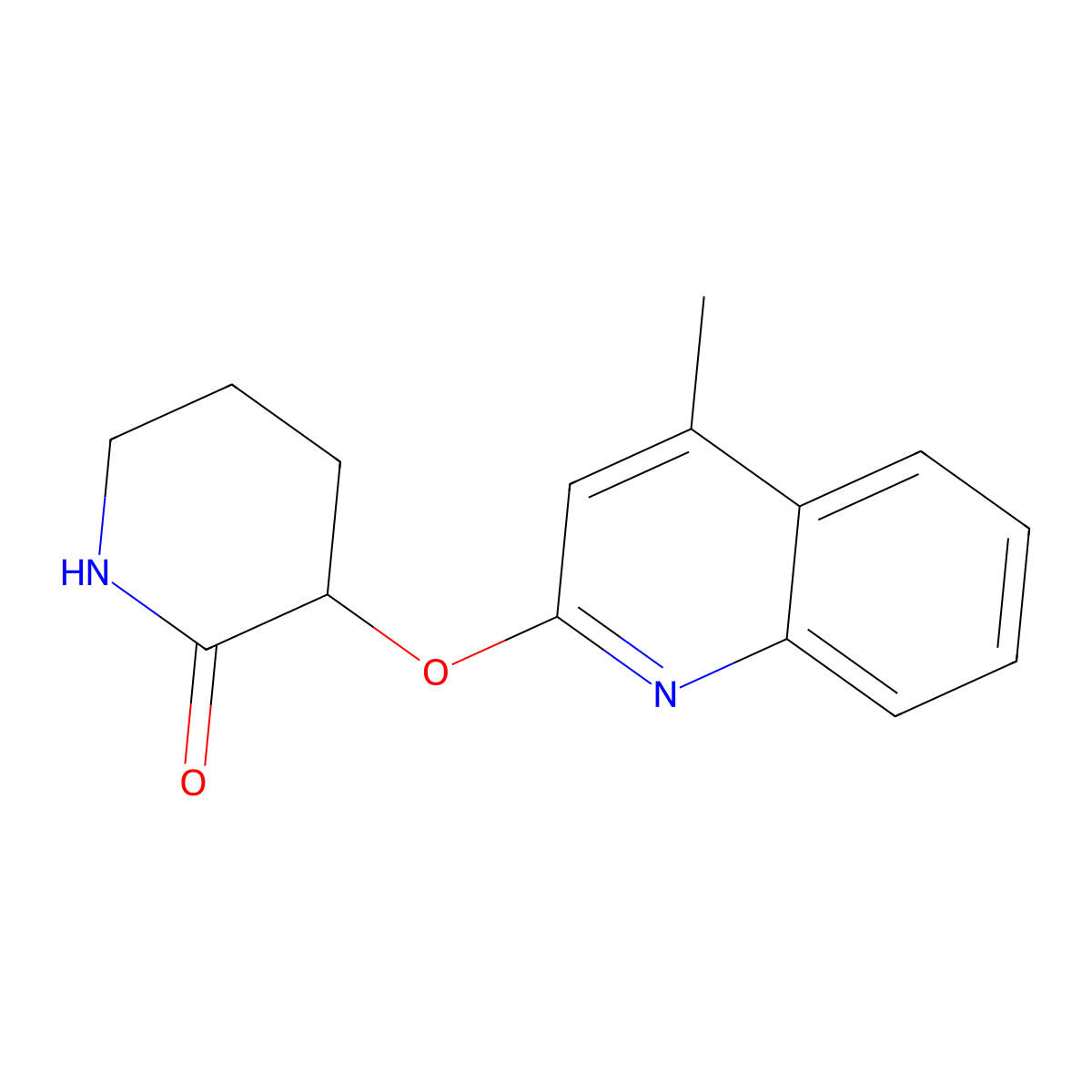 3-[(4-Methylquinolin-2-yl)oxy]piperidin-2-one molecular structure, CAS 2198644-93-6