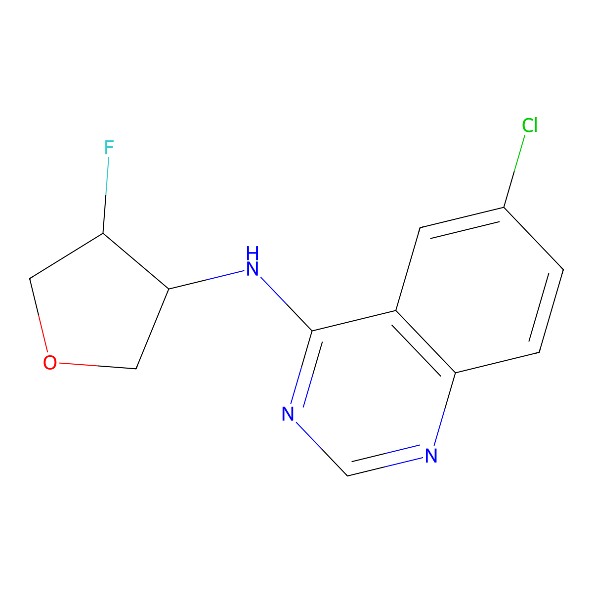 6-chloro-N-(4-fluorooxolan-3-yl)quinazolin-4-amine molecular structure, CAS 2198645-70-2
