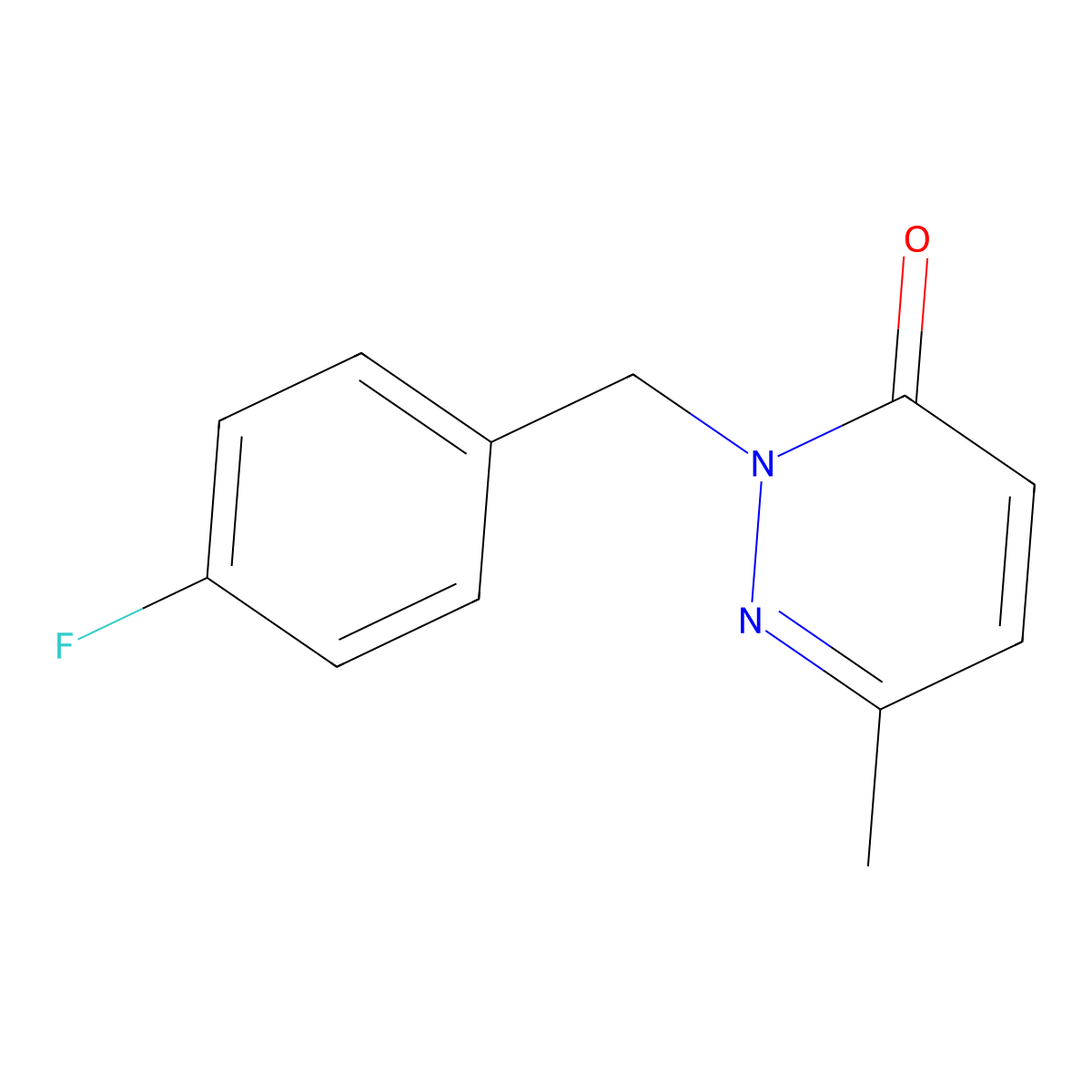 2-[(4-Fluorophenyl)methyl]-6-methylpyridazin-3-one molecular structure, CAS 219865-66-4