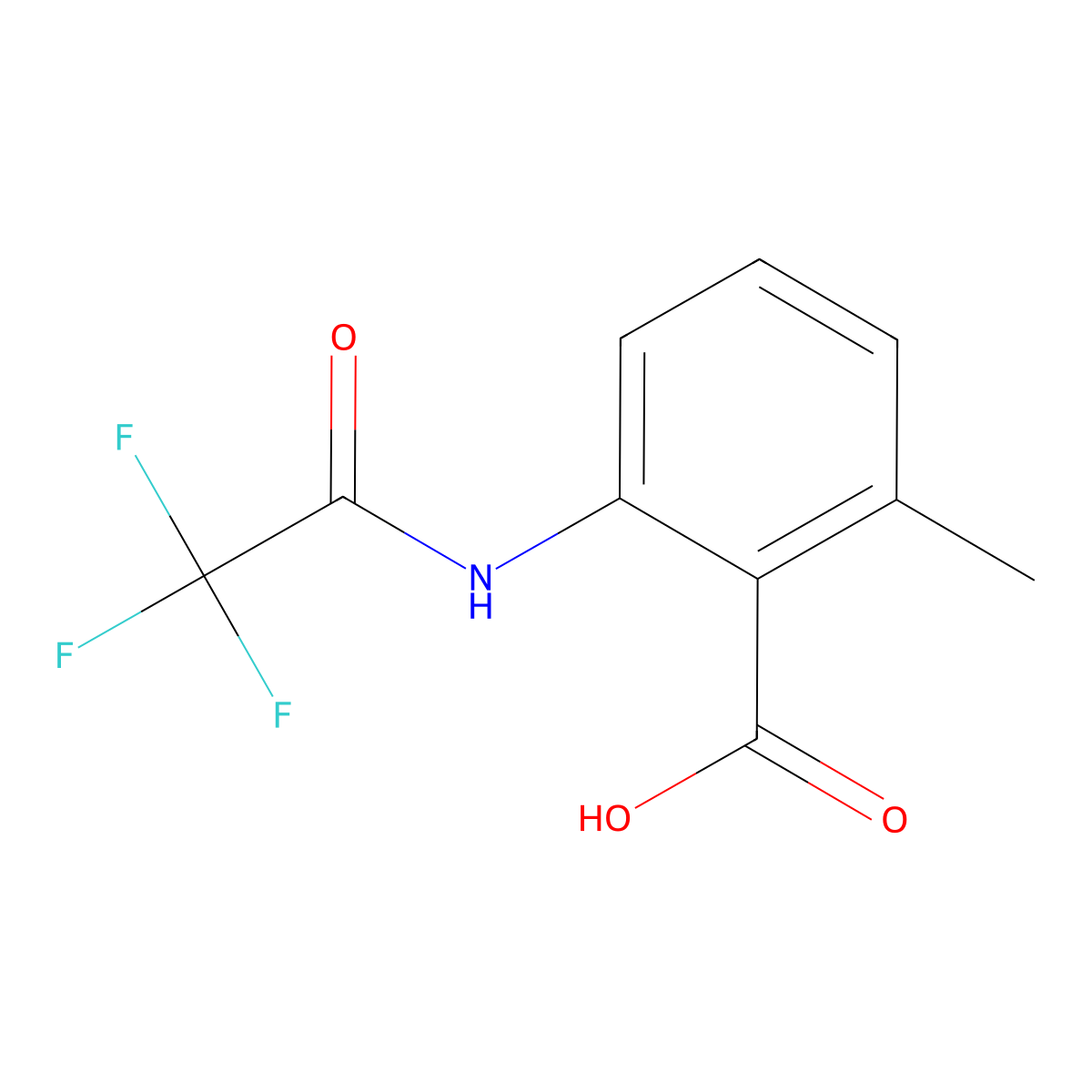 2-Methyl-6-[(2,2,2-trifluoroacetyl)amino]benzoic acid molecular structure, CAS 219865-79-9