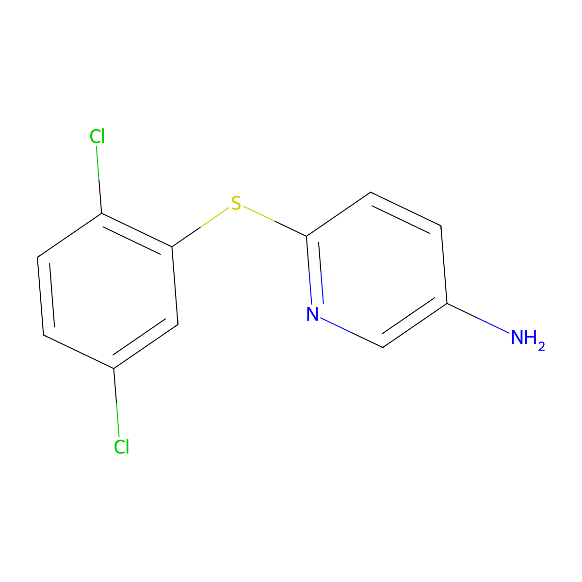 6-[(2,5-Dichlorophenyl)thio]pyridin-3-amine molecular structure, CAS 219865-85-7