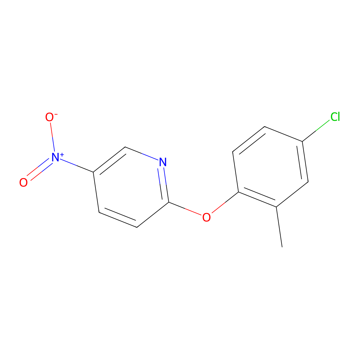 2-(4-Chloro-2-methyl-phenoxy)-5-nitropyridine molecular structure, CAS 219865-91-5