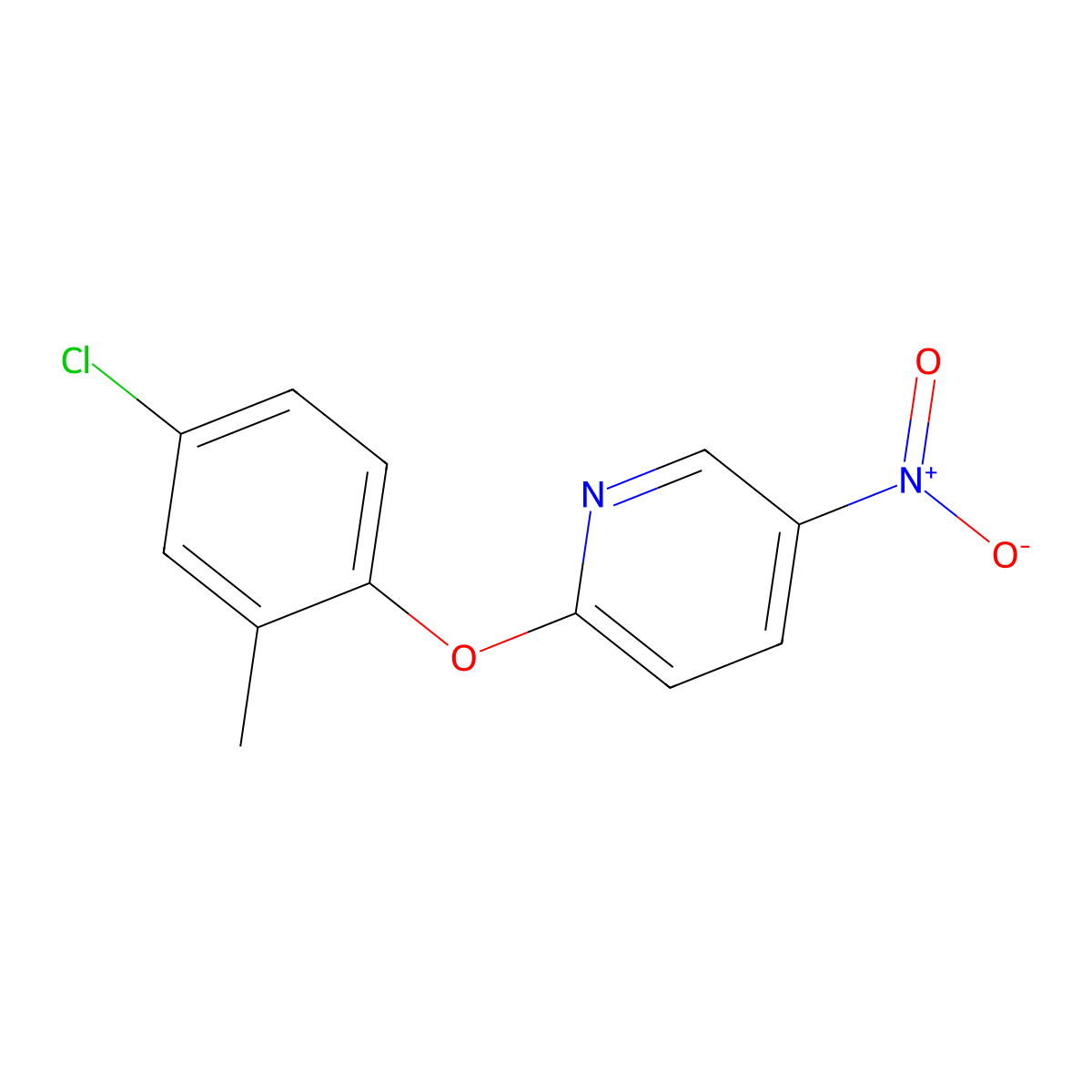 2-(4-Chloro-2-methyl-phenoxy)-5-nitropyridine molecular structure, CAS 219865-91-5