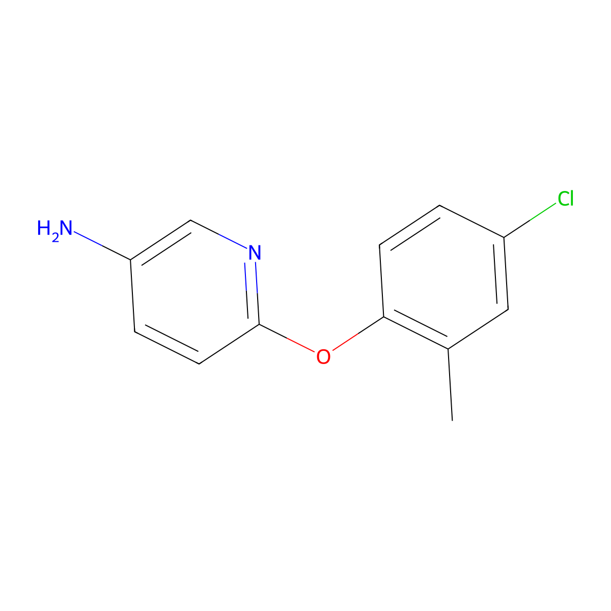 6-(4-Chloro-2-methylphenoxy)pyridin-3-amine molecular structure, CAS 219865-94-8