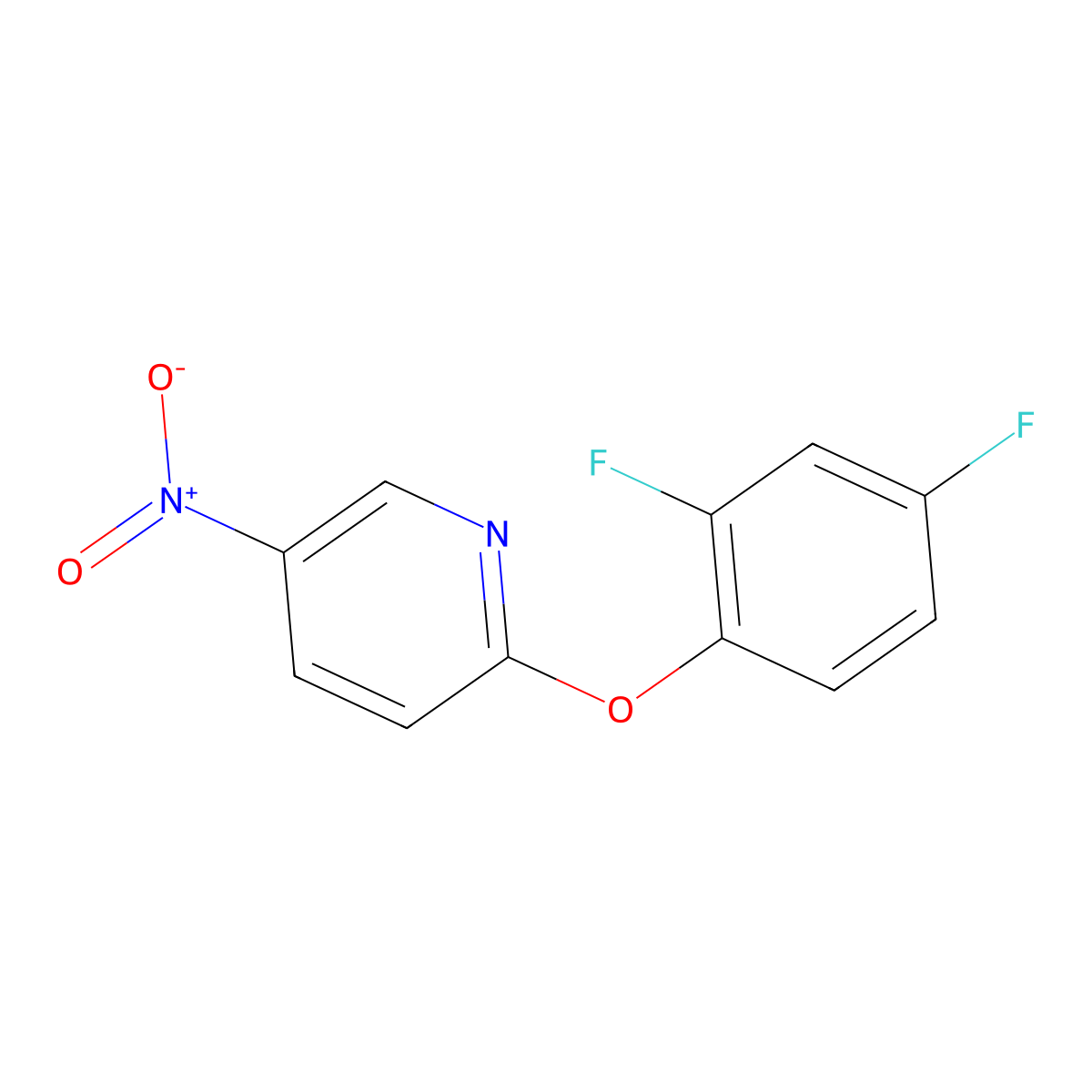 2-(2,4-Difluorophenoxy)-5-nitropyridine molecular structure, CAS 219865-96-0