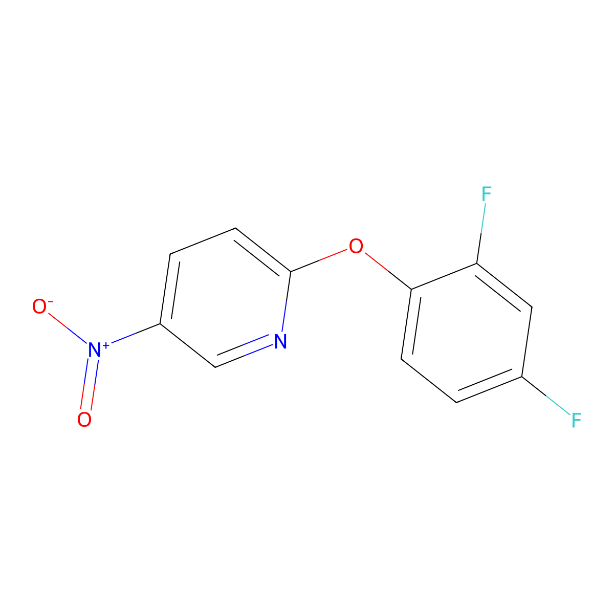 2-(2,4-Difluorophenoxy)-5-nitropyridine molecular structure, CAS 219865-96-0
