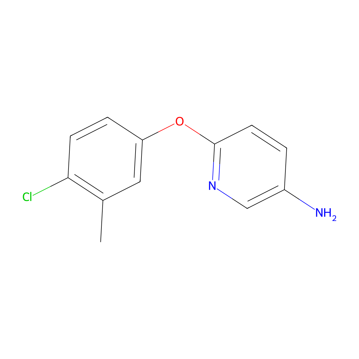 6-(4-Chloro-3-methylphenoxy)pyridin-3-amine molecular structure, CAS 219865-97-1