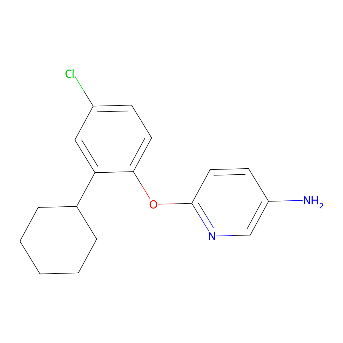 6-(4-Chloro-2-cyclohexylphenoxy)pyridin-3-amine molecular structure, CAS 219866-01-0