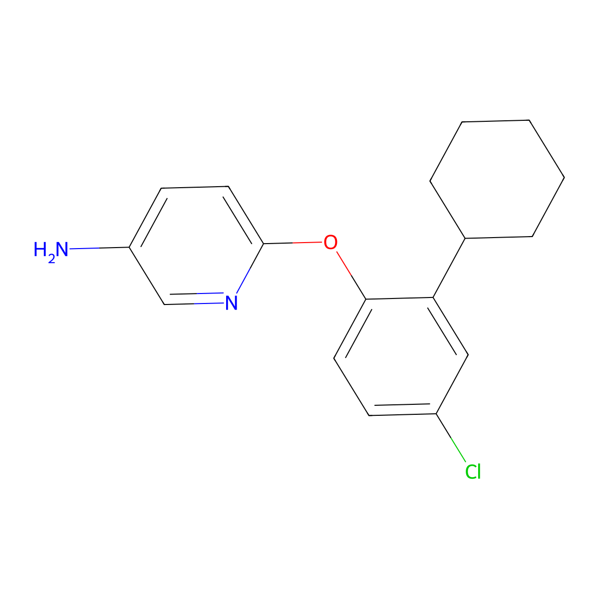 6-(4-Chloro-2-cyclohexylphenoxy)pyridin-3-amine molecular structure, CAS 219866-01-0