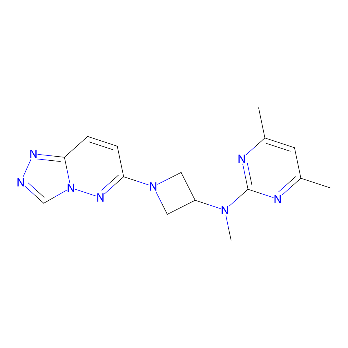 N,4,6-trimethyl-N-(1-{[1,2,4]triazolo[4,3-b]pyridazin-6-yl}azetidin-3-yl)pyrimidin-2-amine molecular structure, CAS 2198666-99-6