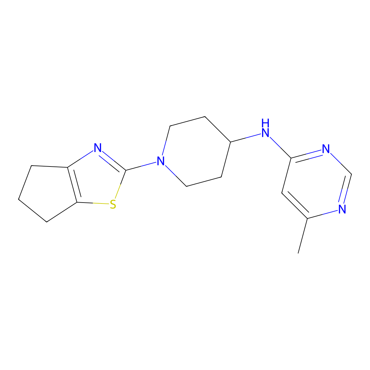 N-(1-{4H,5H,6H-cyclopenta[d][1,3]thiazol-2-yl}piperidin-4-yl)-6-methylpyrimidin-4-amine molecular structure, CAS 2198674-70-1