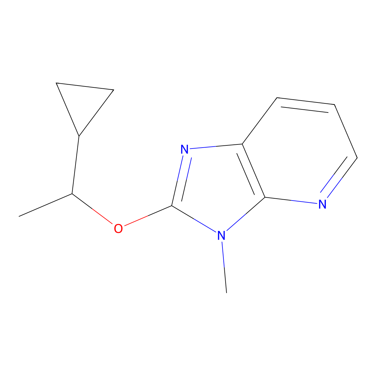 2-(1-cyclopropylethoxy)-3-methyl-3H-imidazo[4,5-b]pyridine molecular structure, CAS 2198675-37-3